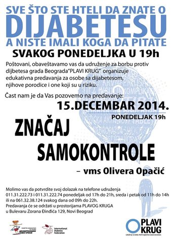 Značaj samokontrole dijabetesa 15.12.2014.