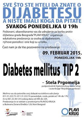 Predavanje: Dijabetes tip 2, 09.02.2015.