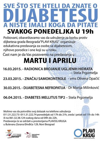 Predavanja u martu i aprilu 2015.