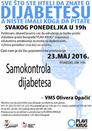 Predavanje: značaj samokontrole dijabetesa