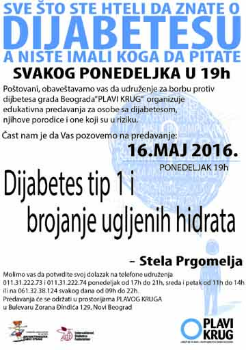Predavanje: dijabetes tip 1 i brojanje ugljenih hidrata