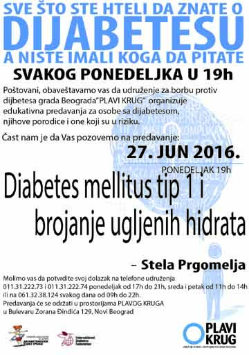 Predavanje: dijabetes tip 1 i brojanje ugljenih hidrata
